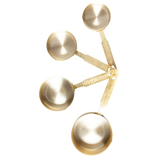 Gold Hammered Measuring Cups Set of 4