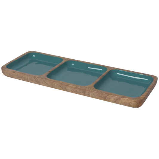 Lagoon Mango Wood 3 Part Divided Dish