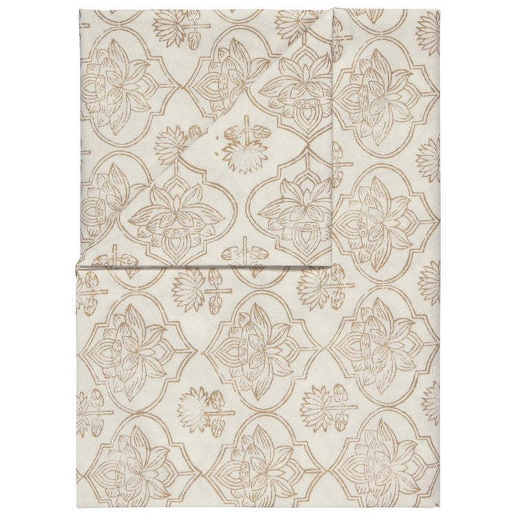 Lotus Block Print Tablecloth 90 x 60