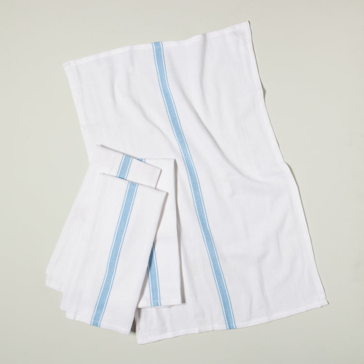 Brooklyn Stripe Turquoise Dishtowels Set of 4