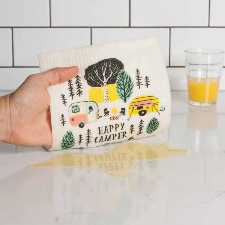 Happy Camper Swedish Dishcloth