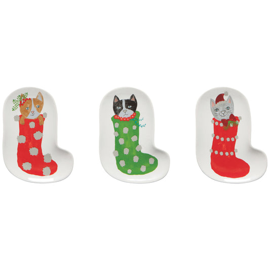 Meowy Christmas Shaped Dishes Set of 3