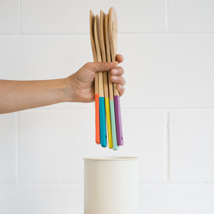 Bamboo Utensil Multi-Color Set of 5