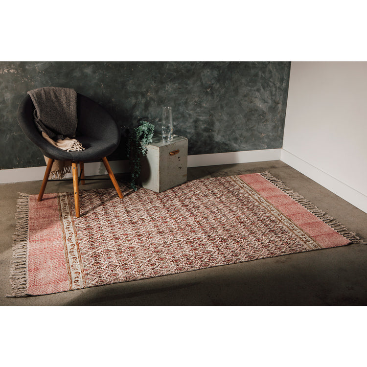 Pendant Block Print Rug 4 x 6 Ft