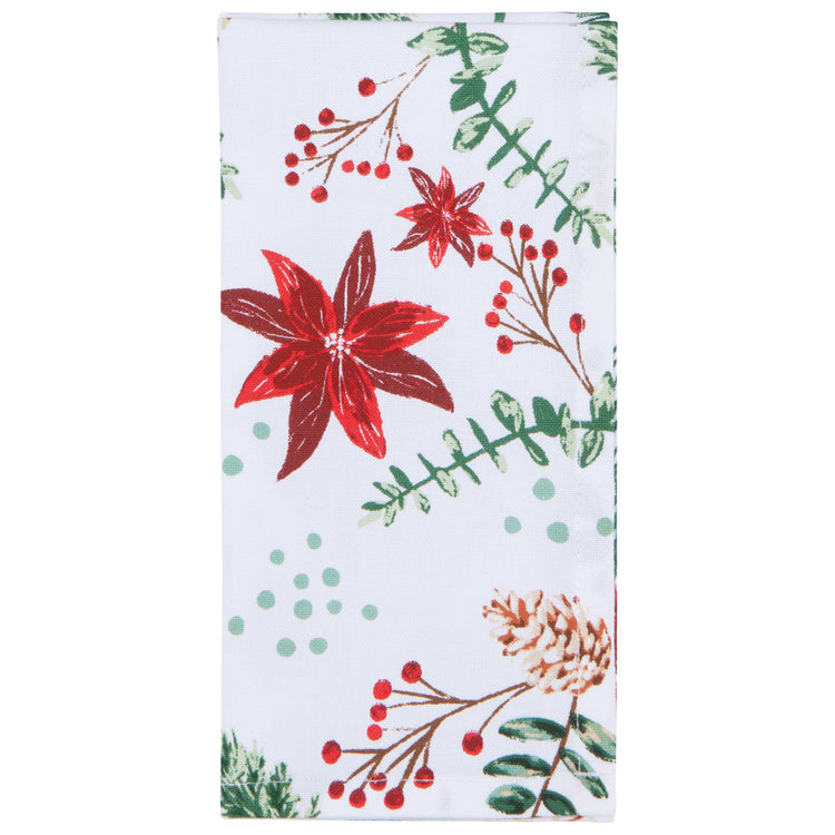 Poinsettia Printed Napkins Set of 4