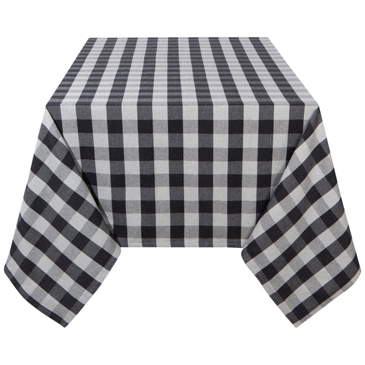 Charcoal Buffalo Check Second Spin Tablecloth 60 X 120 Inches