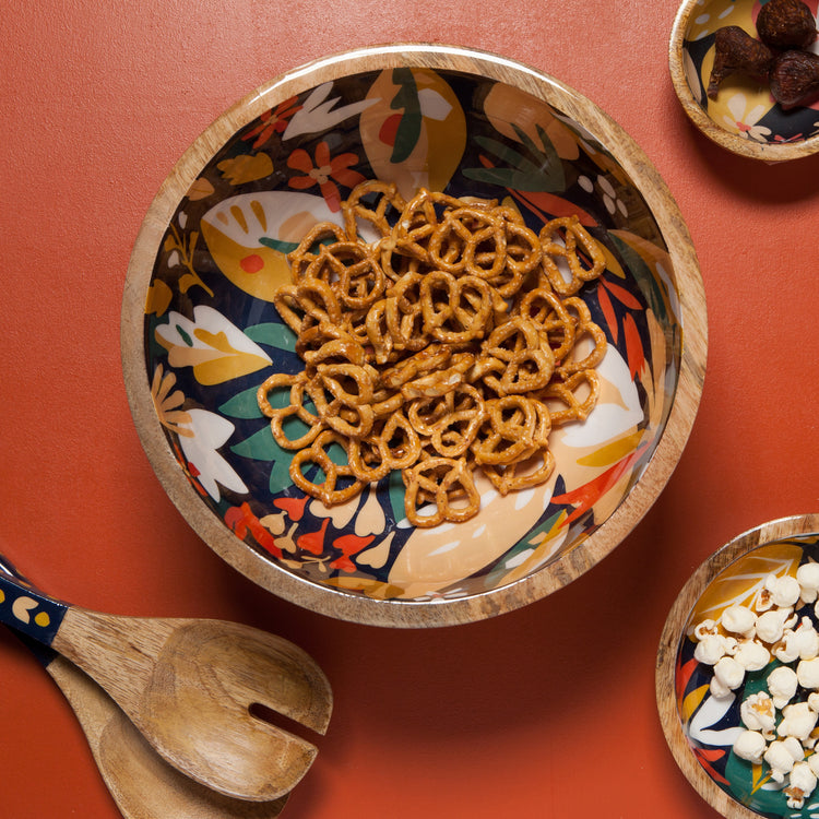 Superbloom Mango Wood Serving Bowl