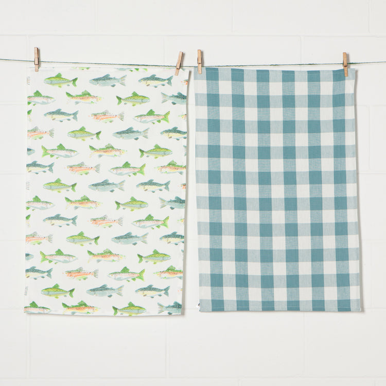Gone Fishin Coordinated Dishtowels Set of 2