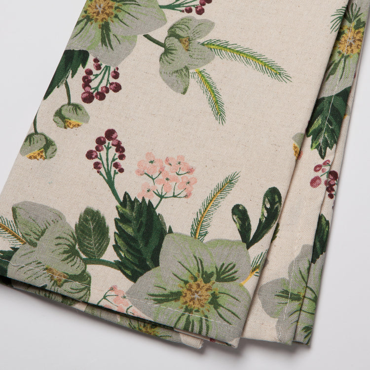 Winterblossom Printed Cotton Dishtowel