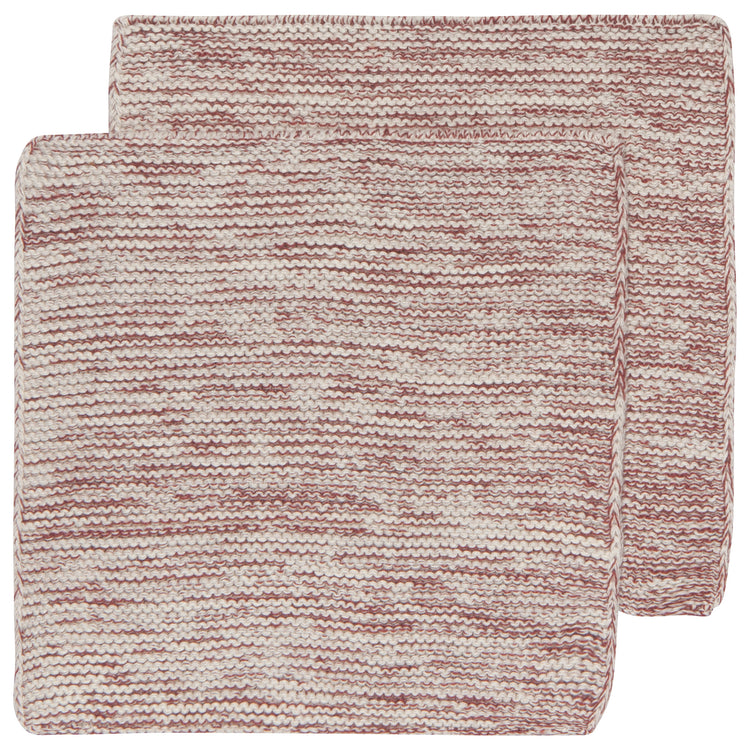 Wine Knit Dishcloths Set of 2