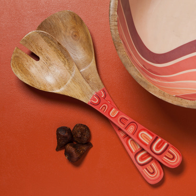 Solstice Mango Wood Salad Server Set of 2
