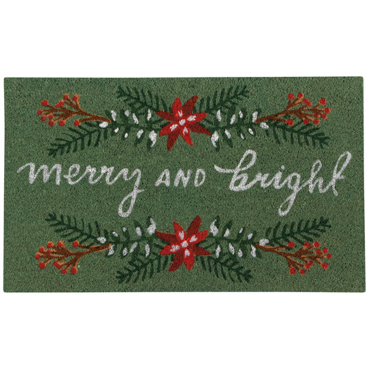 Poinsettia Coir Fiber Doormat