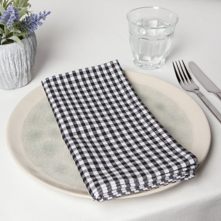 Second Spin Black Gingham Napkins Set of 4