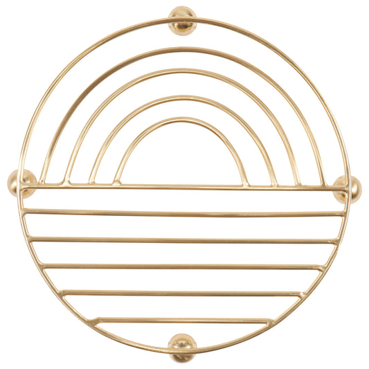 Gold Sunup Metal Trivet 8 inch
