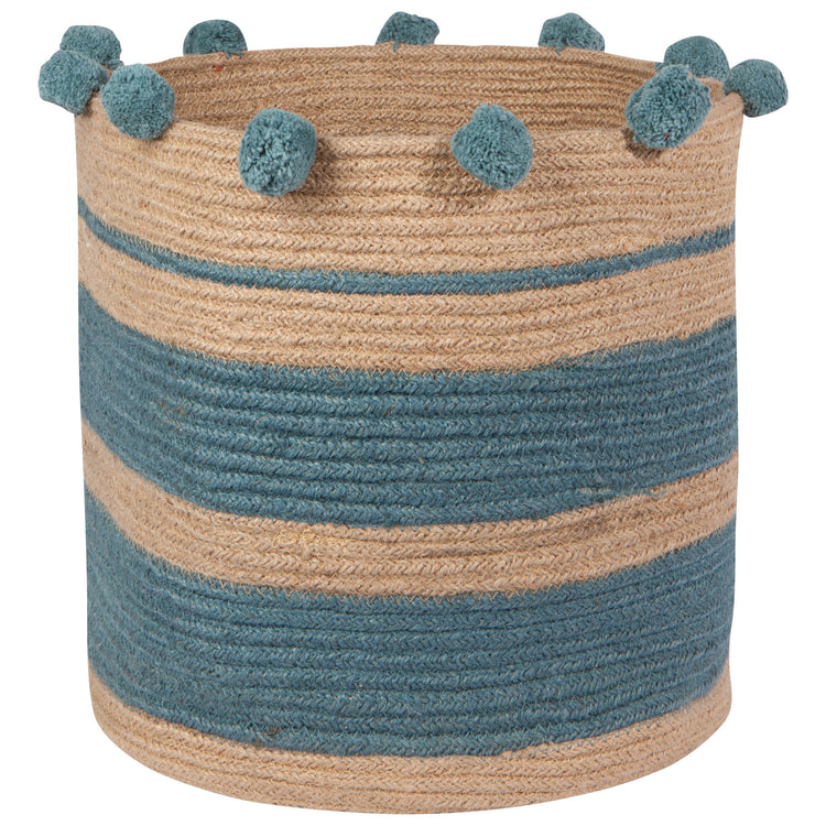 Lagoon Stripe Large Jute Basket