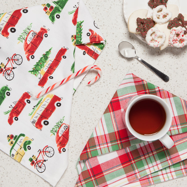 Holiday Cars Coordinated Dishtowels Set of 2
