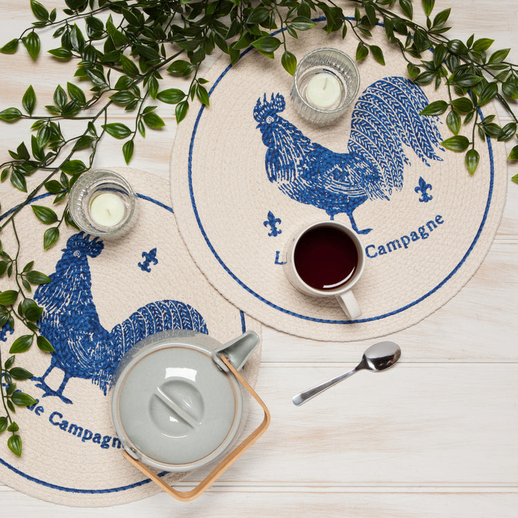 Rooster Francaise Braided Placemat