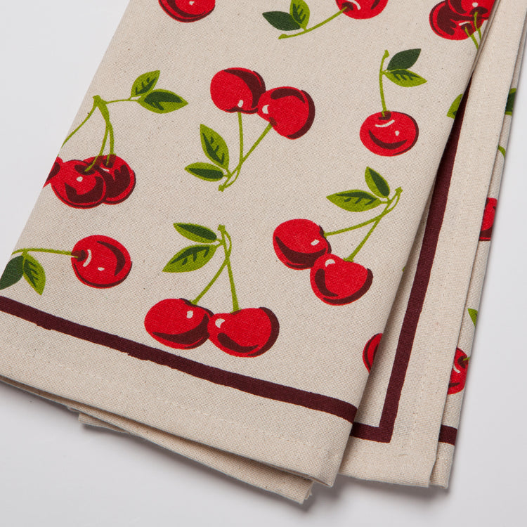 Cherries Cotton Dishtowel