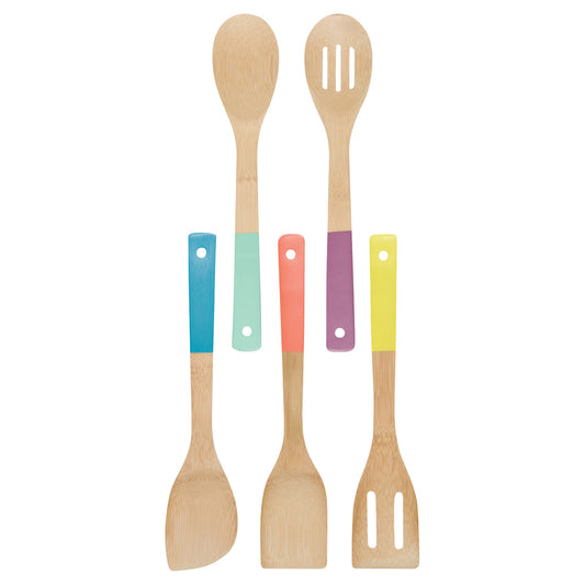 Bamboo Utensil Multi-Color Set of 5
