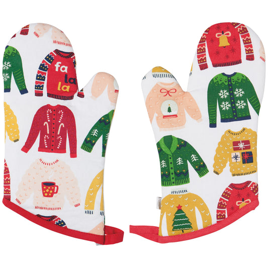 Ugly Christmas Sweater Oven Mitts Set of 2