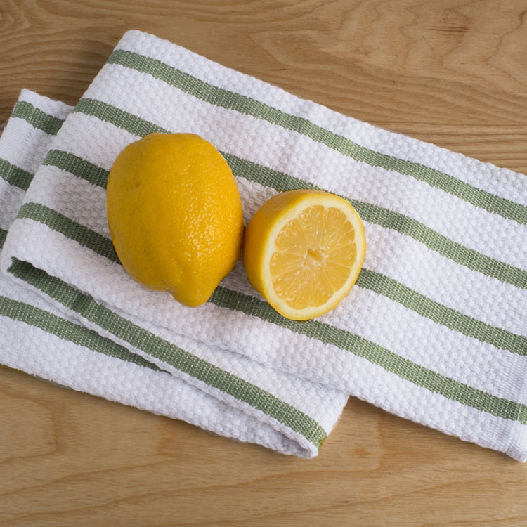 Basketweave Sage Green Dishtowel