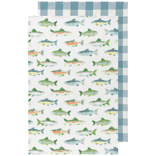 Gone Fishin Coordinated Dishtowels Set of 2