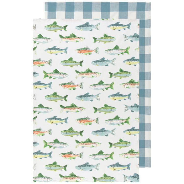 Gone Fishin Coordinated Dishtowels Set of 2
