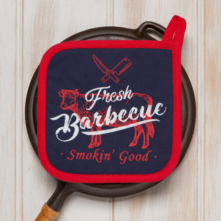 BBQ Quilted Cotton Potholder 8 inch Square