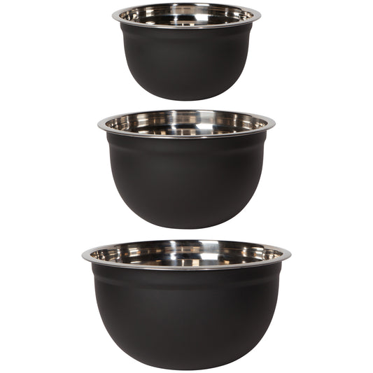 Matte Steel Black Mixing Bowls Set of 3