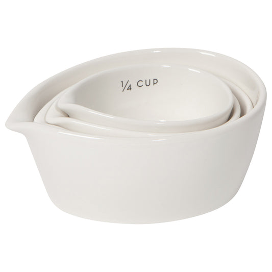 Ivory Stoneware Measuring Cups Set of 4