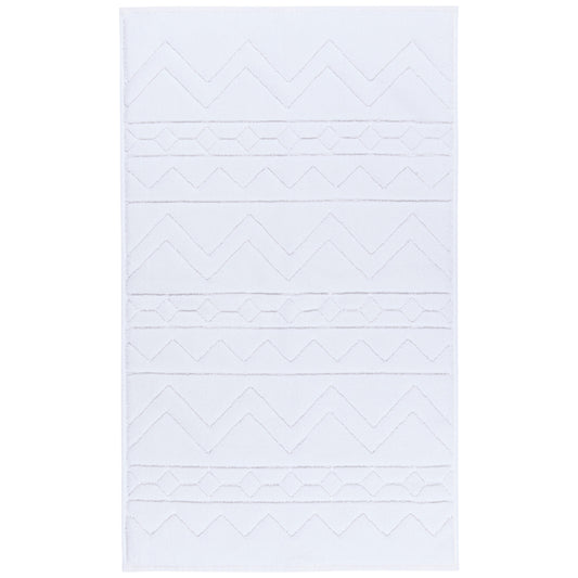 White Jacquard Bathmat