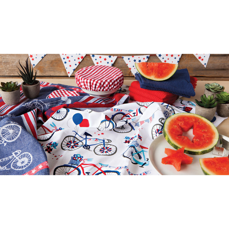 Stars and Spokes Woven Jacquard Dishtowel
