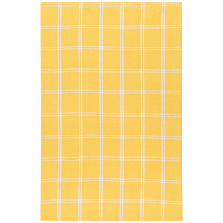 Tic Tac Toe Lemon Yellow Dishtowels Set of 3
