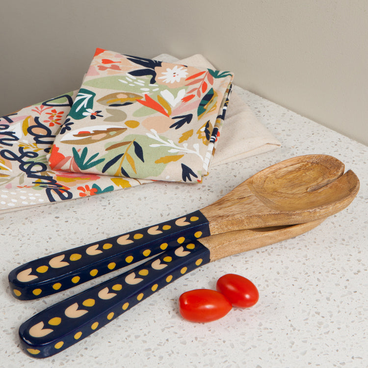 Superbloom Mango Wood Salad Servers Set of 2