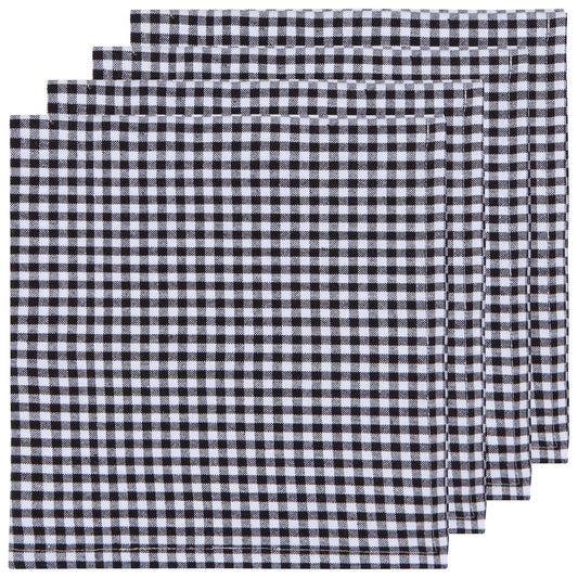 Second Spin Black Gingham Napkins Set of 4