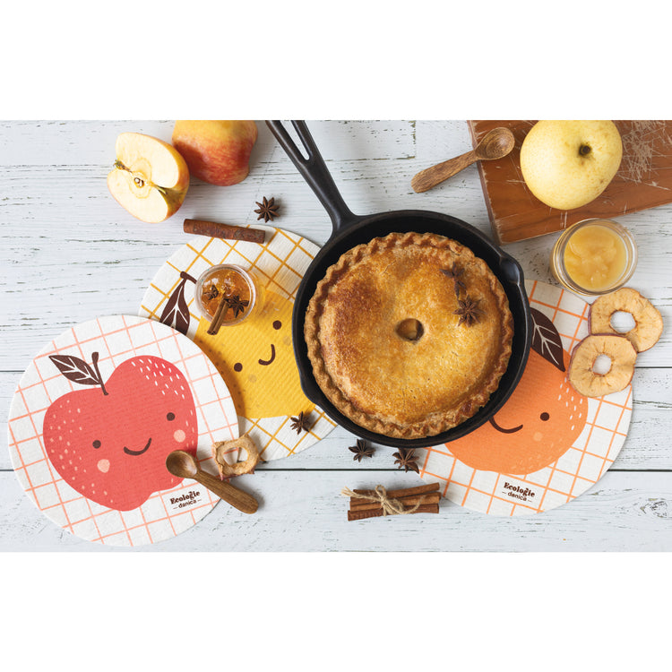 Fruit Face Lemon Round Sponge Cloth