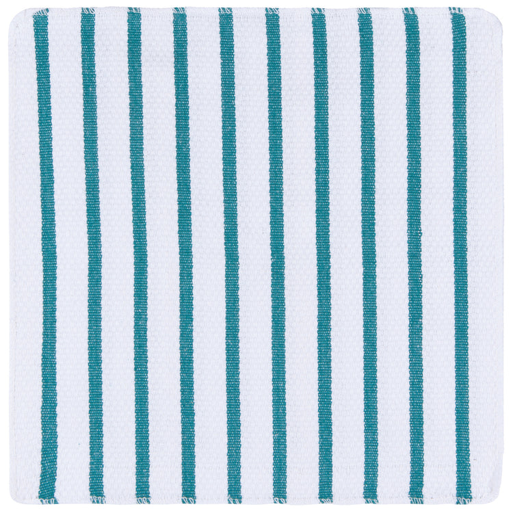 Basketweave Peacock Green Dishcloth Set of 2