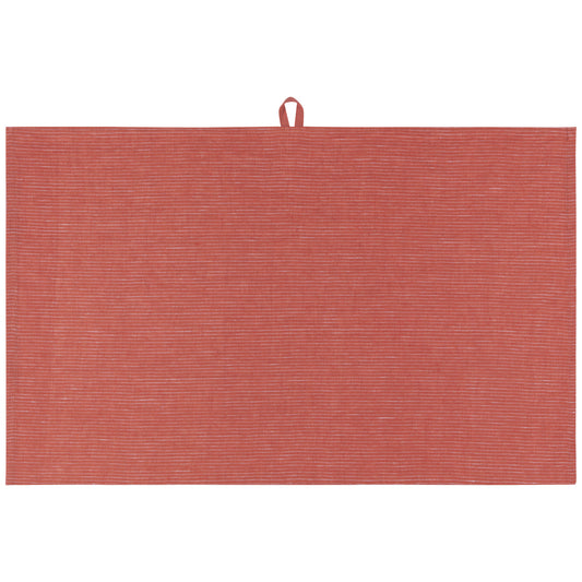 Clay Pinstripe Linen Dishtowel