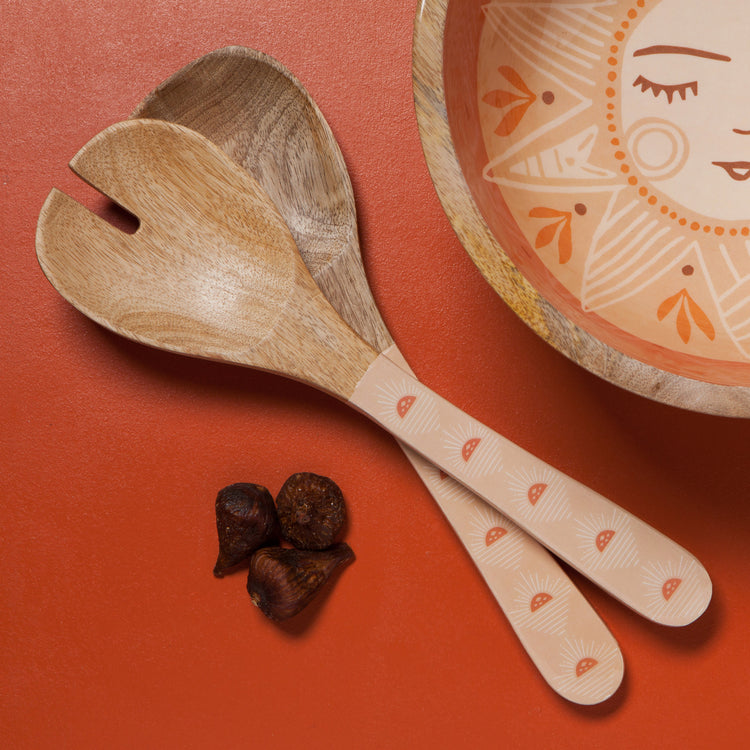 Soleil Mango Wood Salad Servers Set of 2