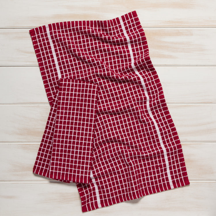 Terry Dishtowels Carmine Red Set of 2