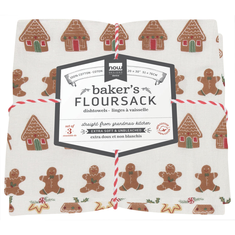 Christmas Cookies Baker's Floursack Dishtowels Set of 3