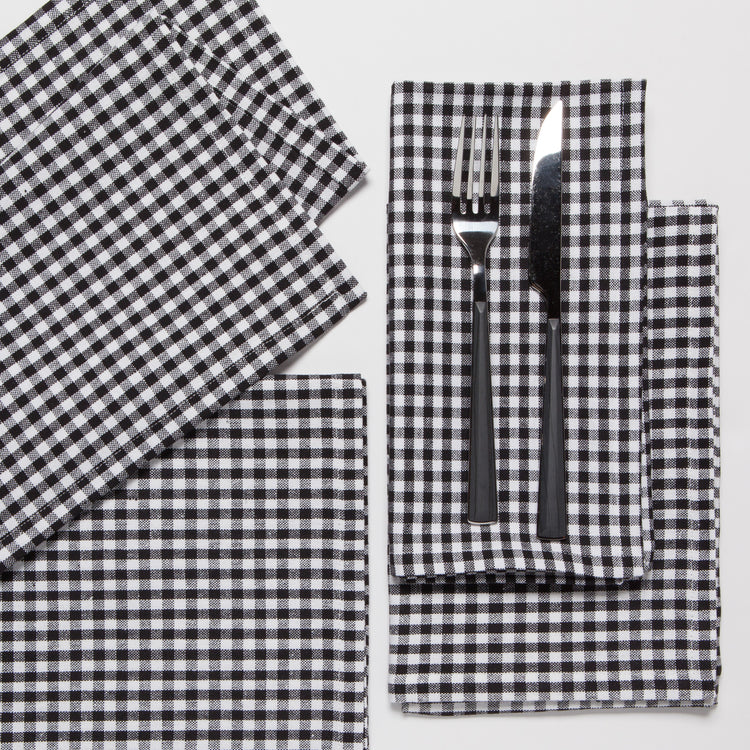 Second Spin Black Gingham Napkins Set of 4
