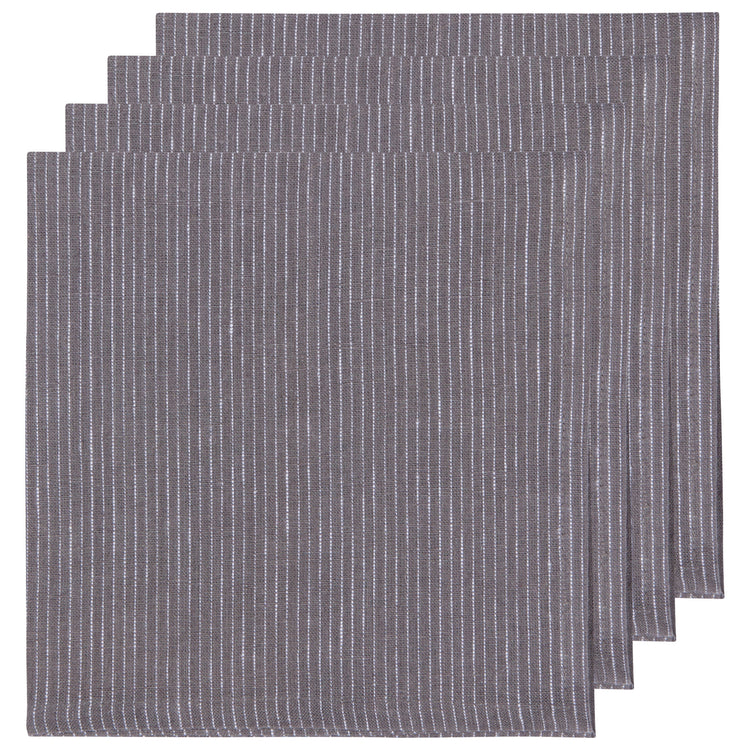 Shadow Pinstripe Linen Napkins Set of 4