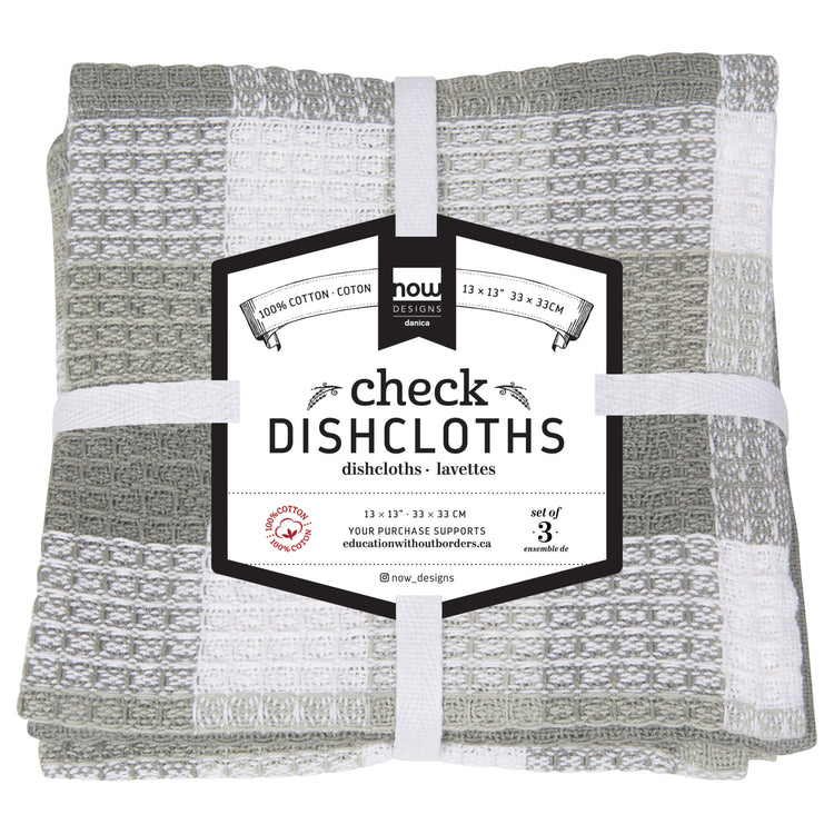 Check-it Dishcloths Sets of 3 - 48 sets in Display Basket