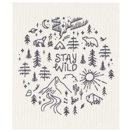 Stay Wild Swedish Sponge Cloth