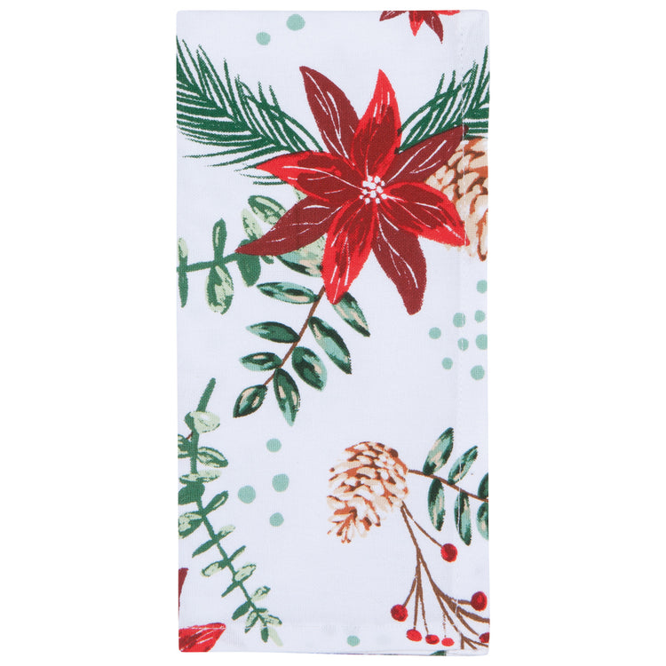 Poinsettia Printed Napkins Set of 4