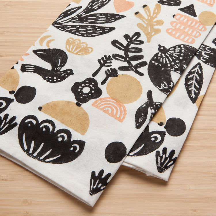 Myth Block Print Dishtowel
