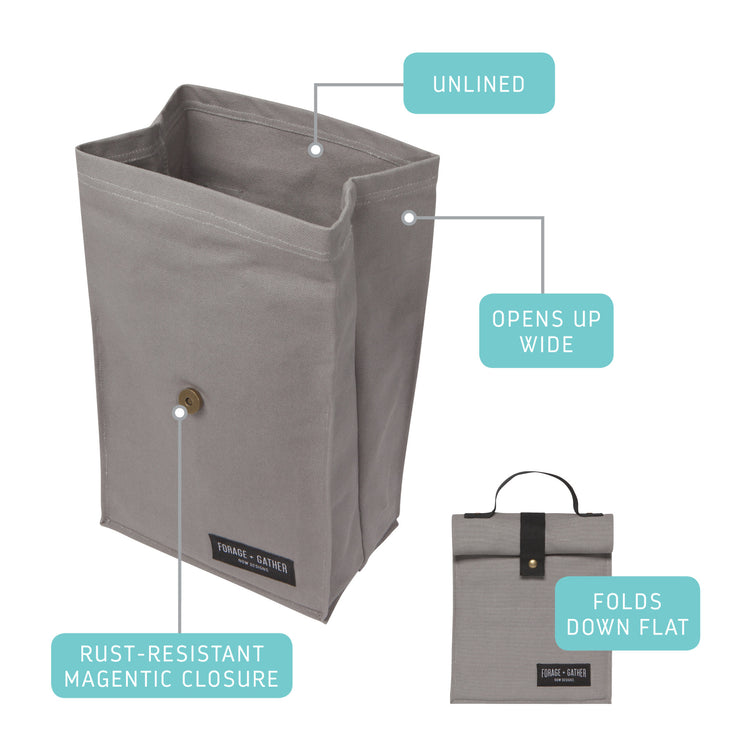 Forage And Gather Gray Lunch Bag