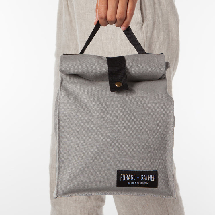 Forage And Gather Gray Lunch Bag