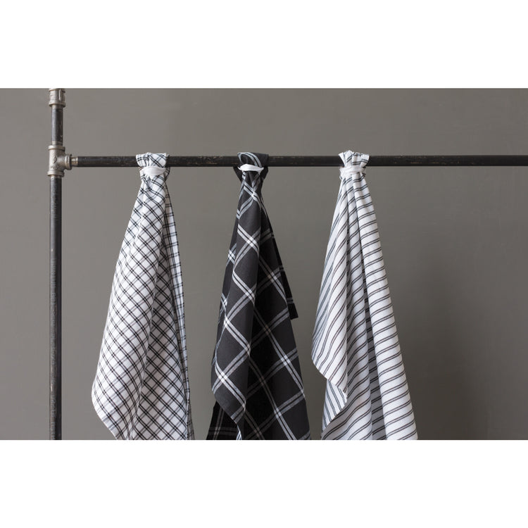 Tic Tac Toe Black Dishtowels Set of 3